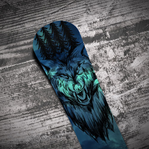 Custom Snowboard Wraps - Stormy Wolf