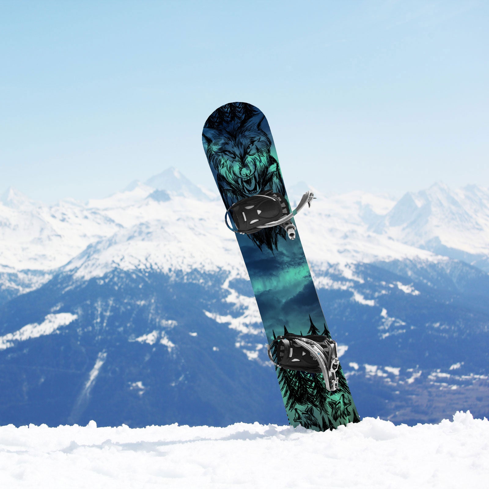 Custom Snowboard Wraps - Stormy Wolf