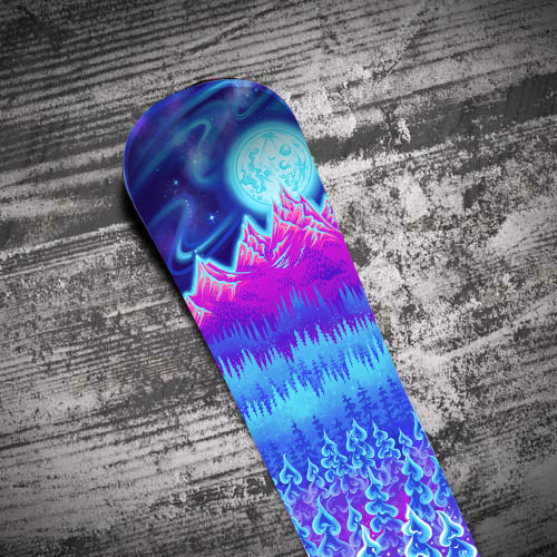 Custom Snowboard Wraps - Wonderland - designed by Ella Kazyuk Designs