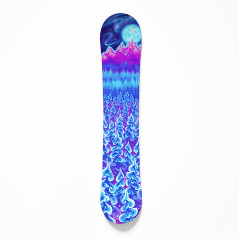 This snowboard wrap is custom designed by Ella Kazyuk Designs. Raised in the mountains of California, Nevada, and Washington, Ella has a deep and fiery passion for the outdoors.